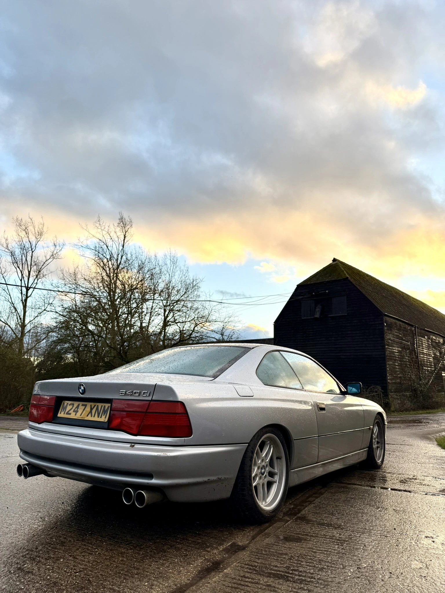 BMW 840i at sunset